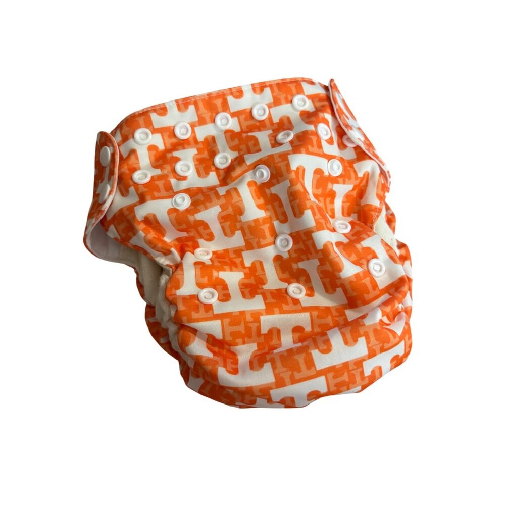 Simplex Organic Reusable Cloth Diaper Tennessee T Print Adjustable Snap Closure